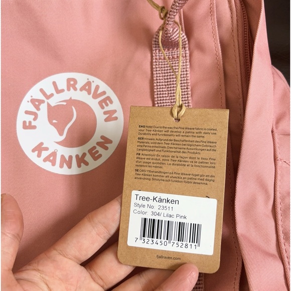 Fjallraven Tree Kanken Backpack in Lilac Pink - Picture 8 of 9